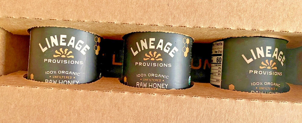 Lineage Provisions Organic Raw Honey 8 oz 3-Pack Unfiltered USDA Organic New